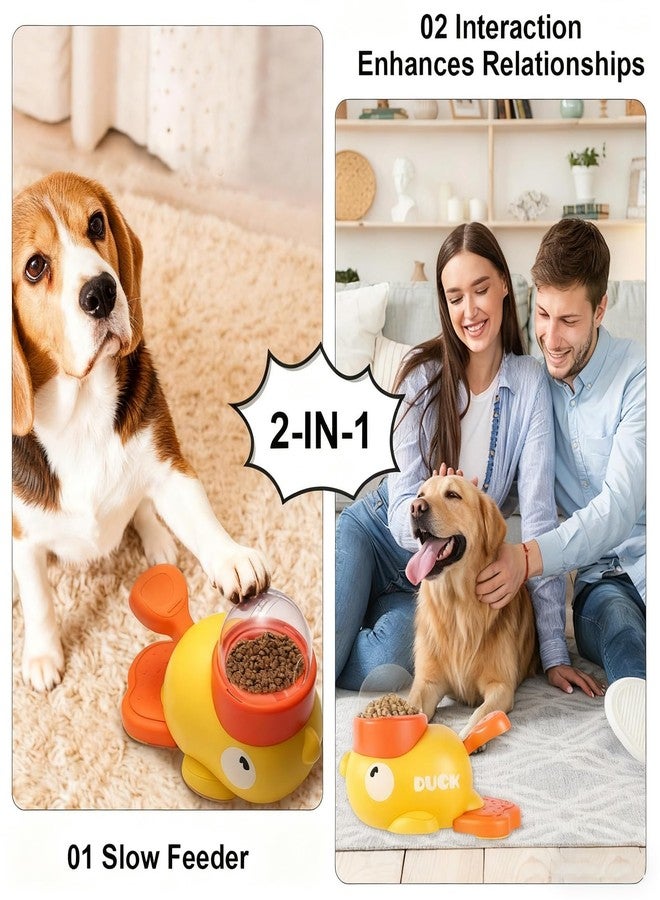 Canumer 2-in-1 Dog Interactive Treat Dispenser Toy - Durable Food Puzzle Slow Feeder, Duck Shape Enrichment Toys with Button, Mentally Stimulating Toys for Dogs/Cats/Pets - Image 5